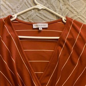 Piper & Scoot Rusty Striped Wide Leg Jumpsuit